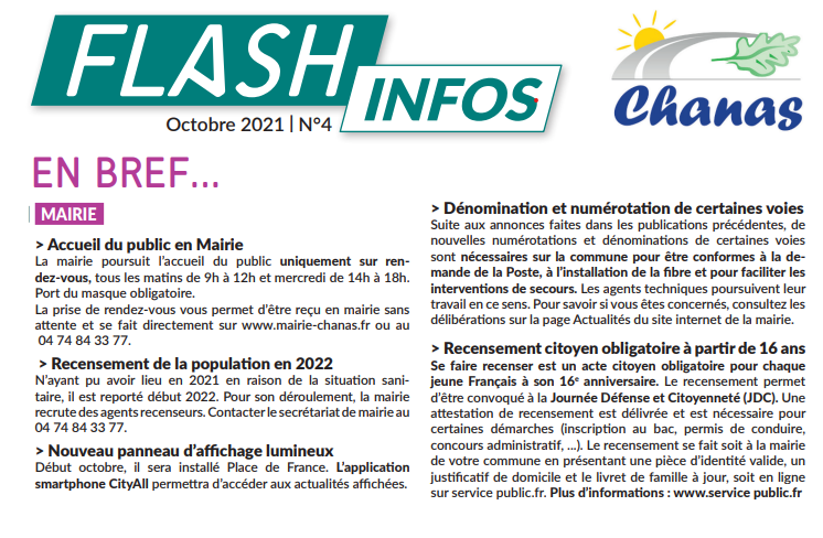 FLASH INFOS N°4