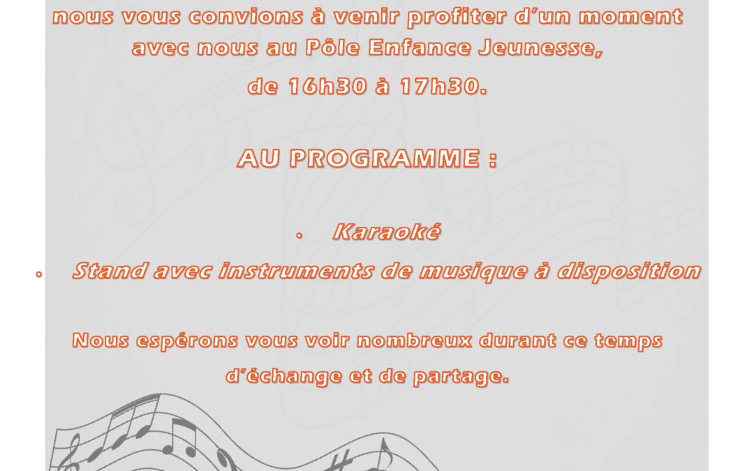 21 JUIN MOMENT DE CONVIVIALITÉ AU POLE ENFANCE