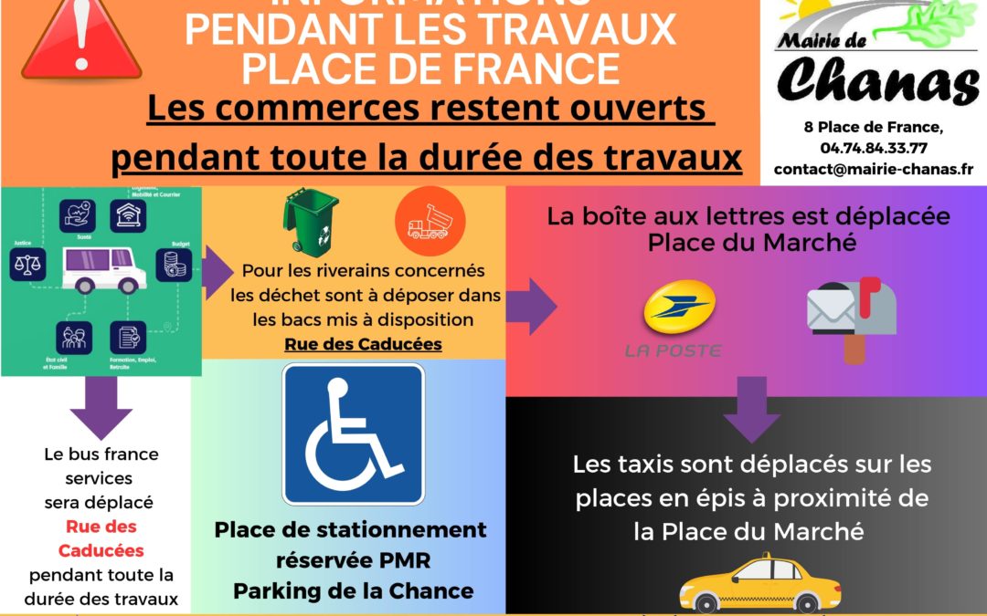 INFORMATIONS PENDANT LES TRAVAUX PLACE DE FRANCE