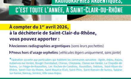 COLLECTE DE PNEUS ET RADIOGRAPHIES ARGENTIQUES DÉCHÈTERIE SAINT CLAIR DU RHÔNE