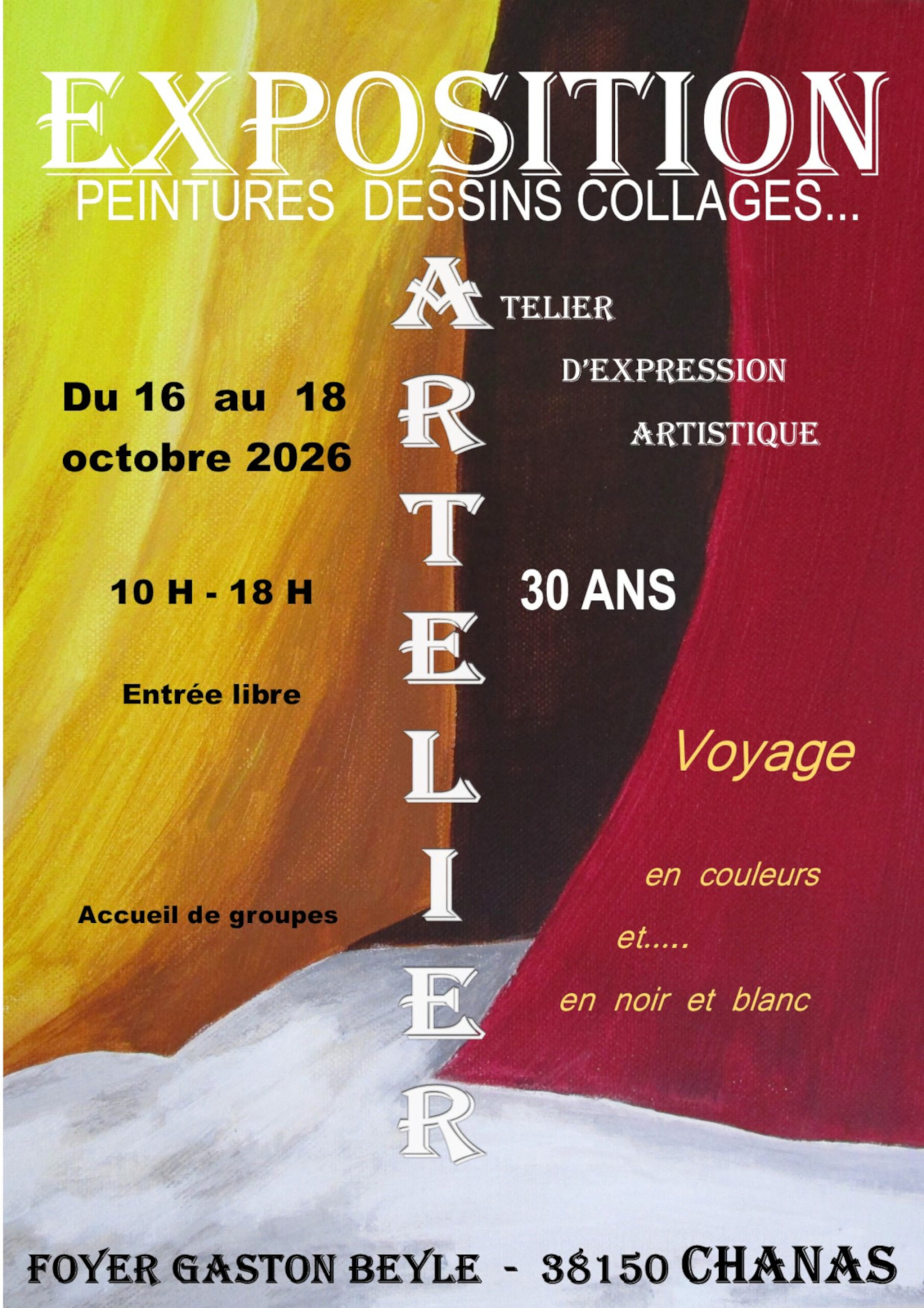 EXPOSITION PEINTURES DESSINS COLLAGES
